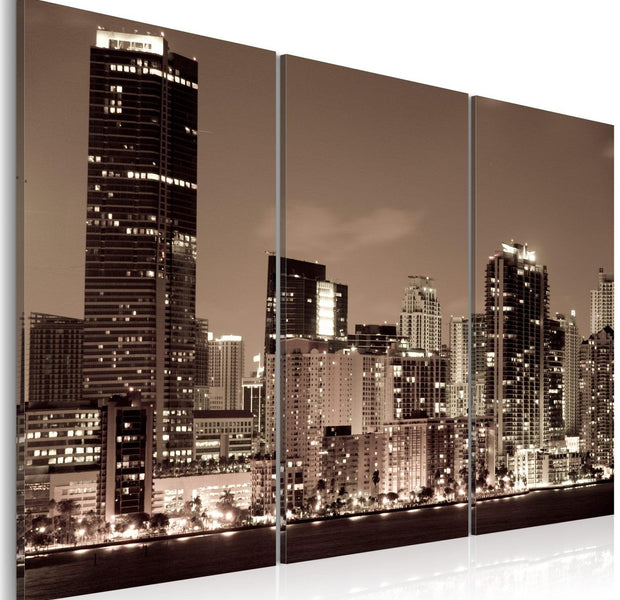Stretched Canvas Places - Evening In Miami-Tiptophomedecor