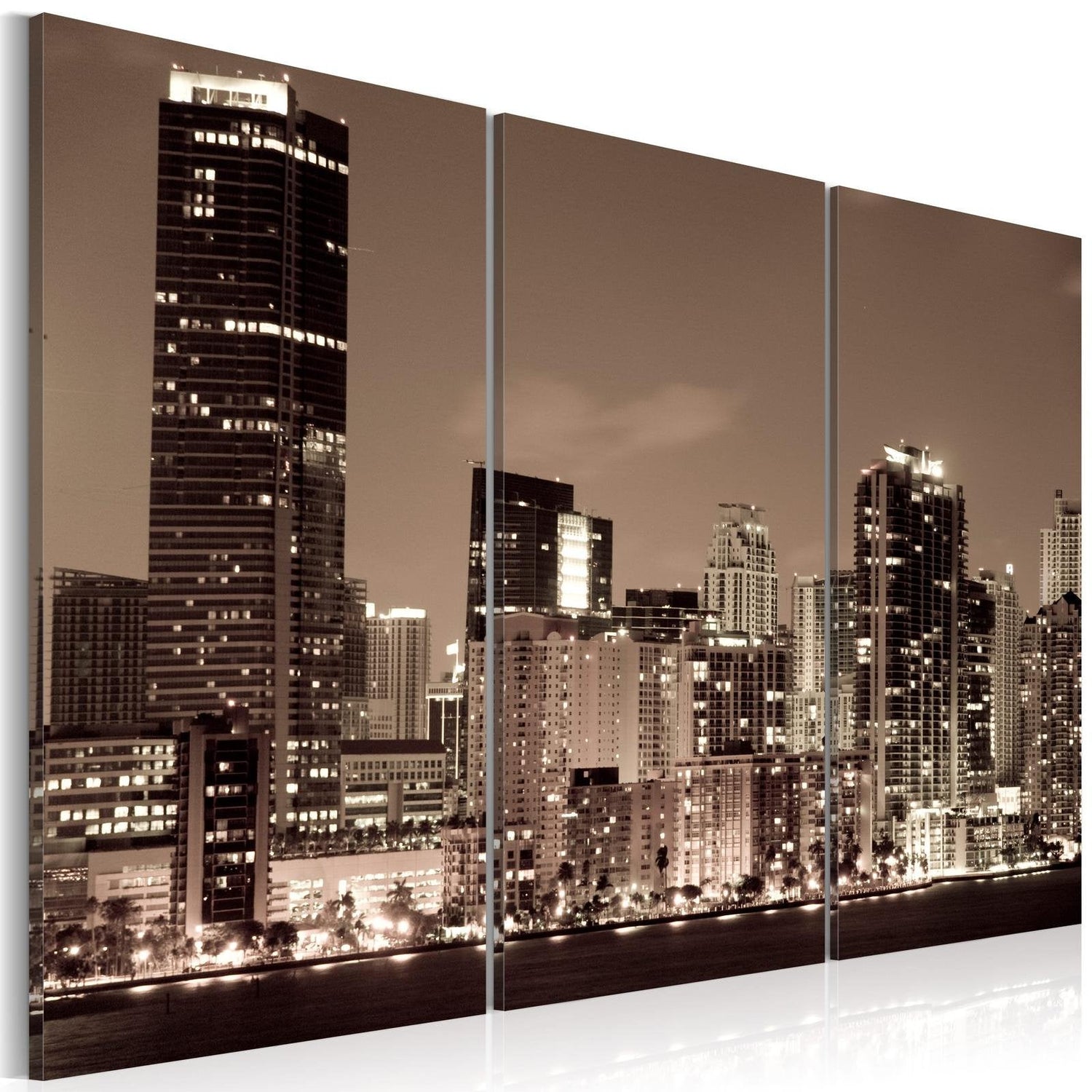 Stretched Canvas Places - Evening In Miami-Tiptophomedecor