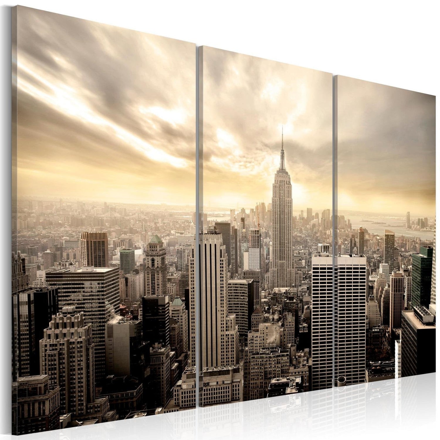 Stretched Canvas Places - Evening In New York-Tiptophomedecor