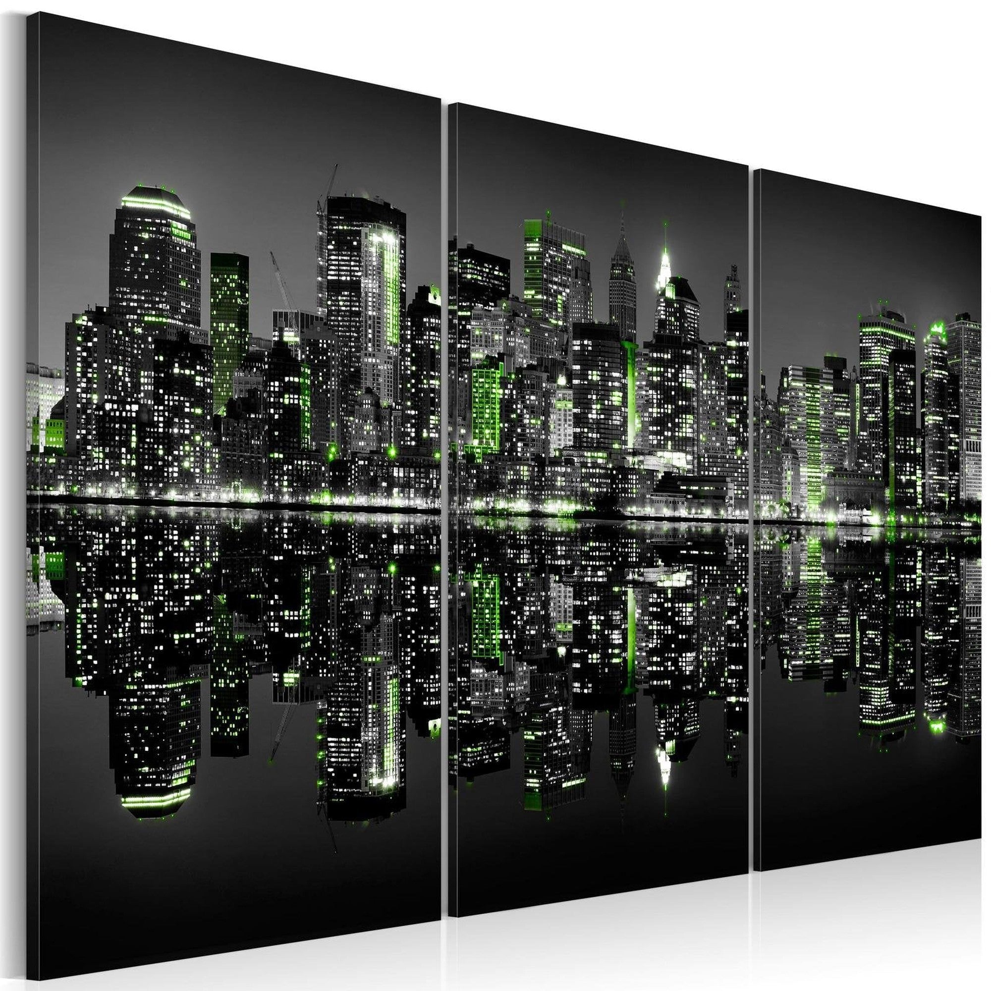 Stretched Canvas Places - Green New York-Tiptophomedecor