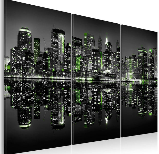 Stretched Canvas Places - Green New York-Tiptophomedecor