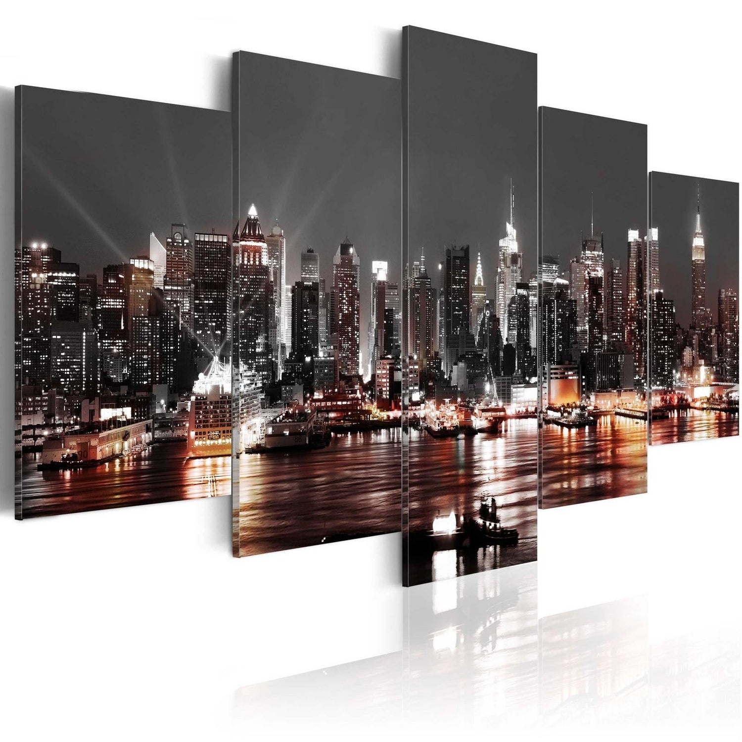 Stretched Canvas Places - Grey City-Tiptophomedecor