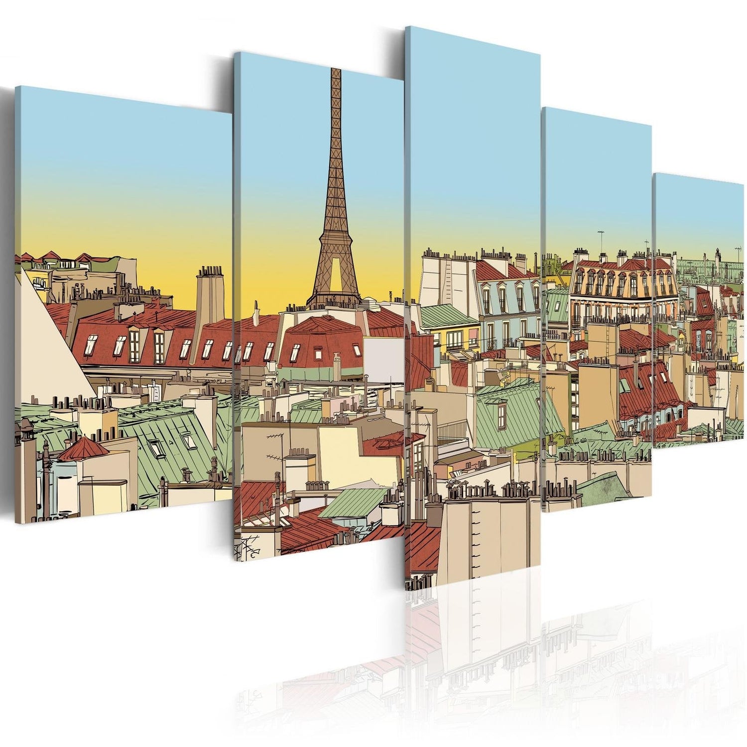 Stretched Canvas Places - Idyllic Parisian Picture-Tiptophomedecor