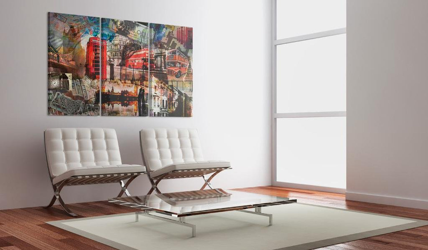 Stretched Canvas Places - London Collage - Triptych-Tiptophomedecor