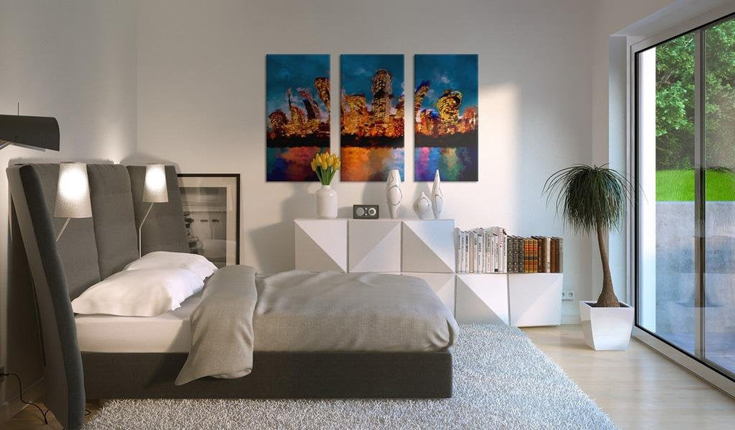 Stretched Canvas Places - Mad City - Triptych-Tiptophomedecor
