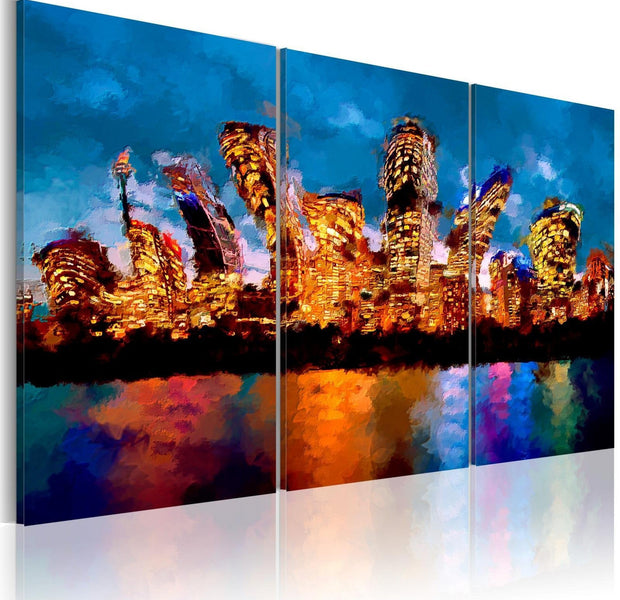 Stretched Canvas Places - Mad City - Triptych-Tiptophomedecor