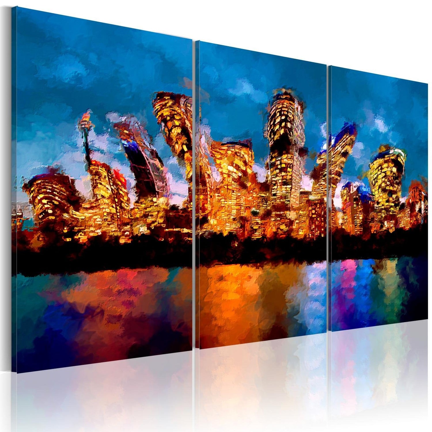 Stretched Canvas Places - Mad City - Triptych-Tiptophomedecor