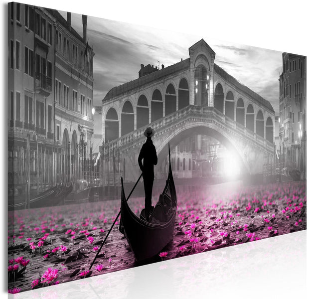 Stretched Canvas Places - Magic Venice Narrow Grey-Tiptophomedecor