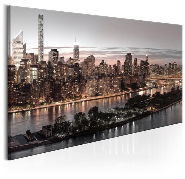 Stretched Canvas Places - Manhattan At Twilight-Tiptophomedecor
