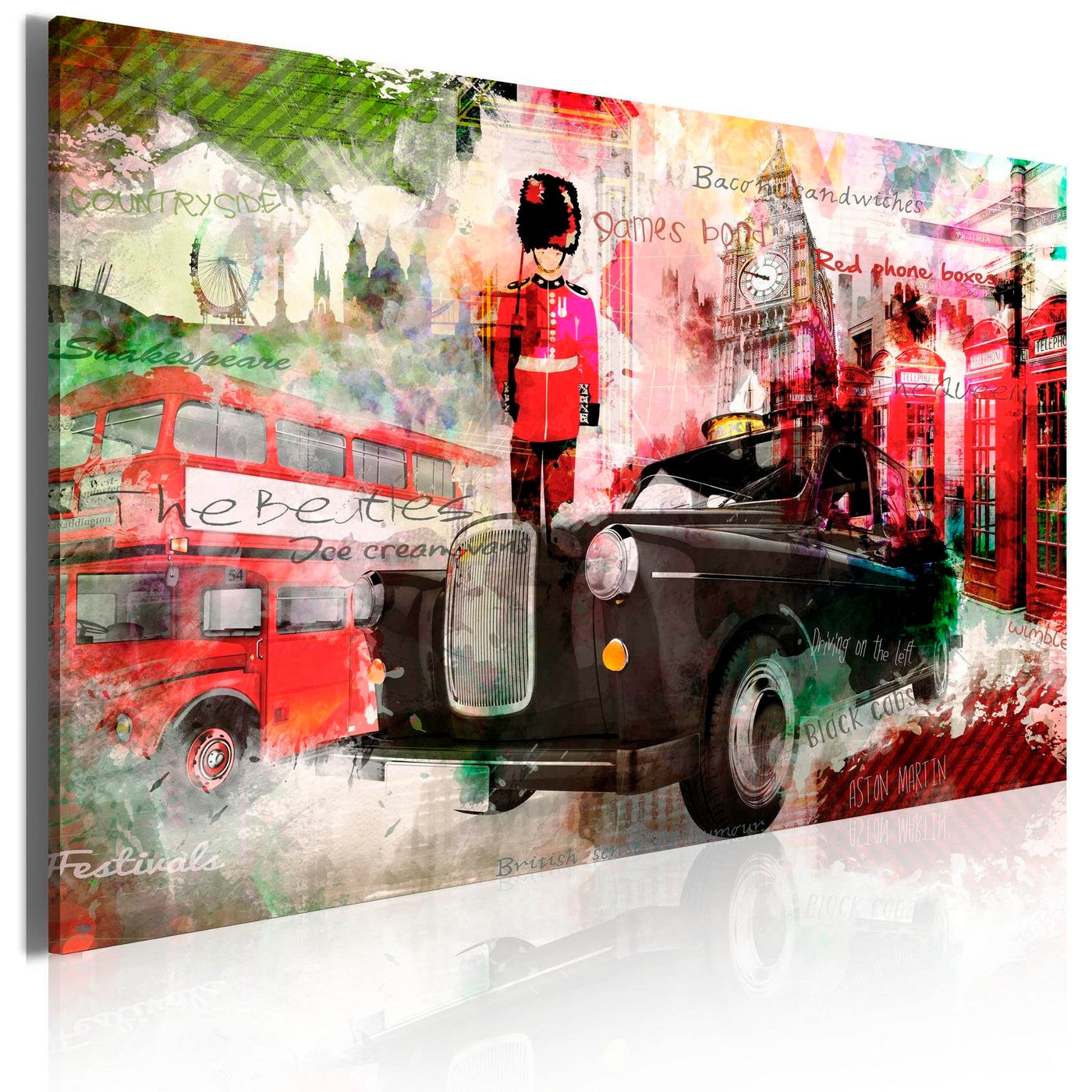 Stretched Canvas Places - Memories From London-Tiptophomedecor