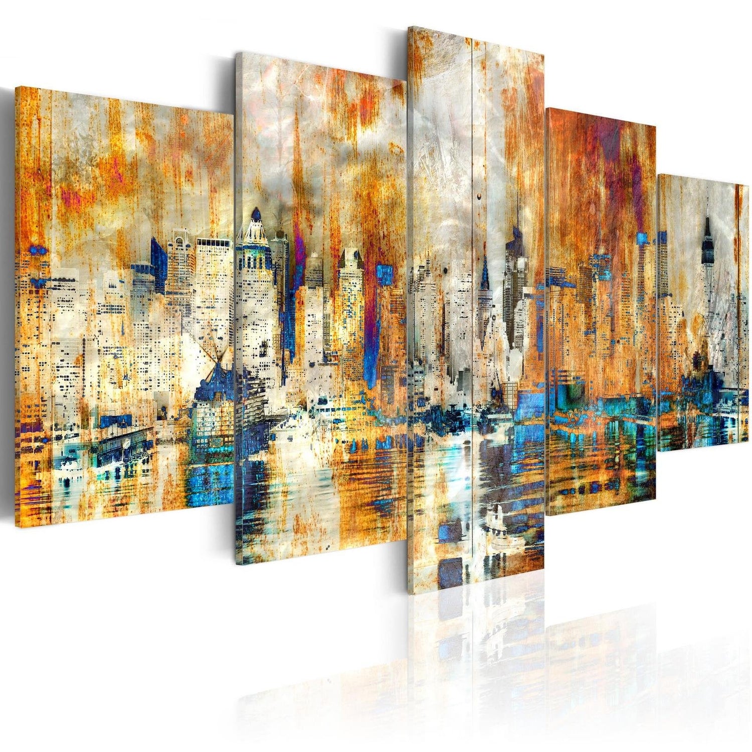 Stretched Canvas Places - Memory Of The City-Tiptophomedecor