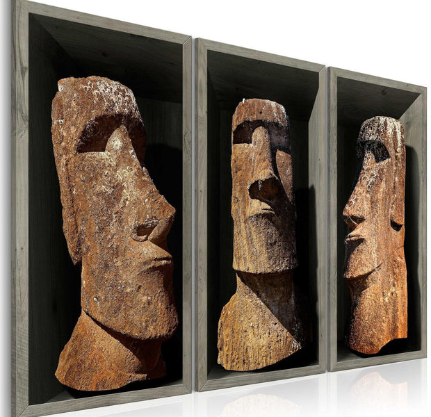 Stretched Canvas Places - Moai (Easter Island)-Tiptophomedecor