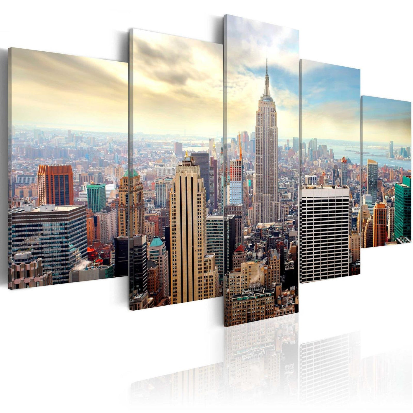 Stretched Canvas Places - Morning In New York City-Tiptophomedecor
