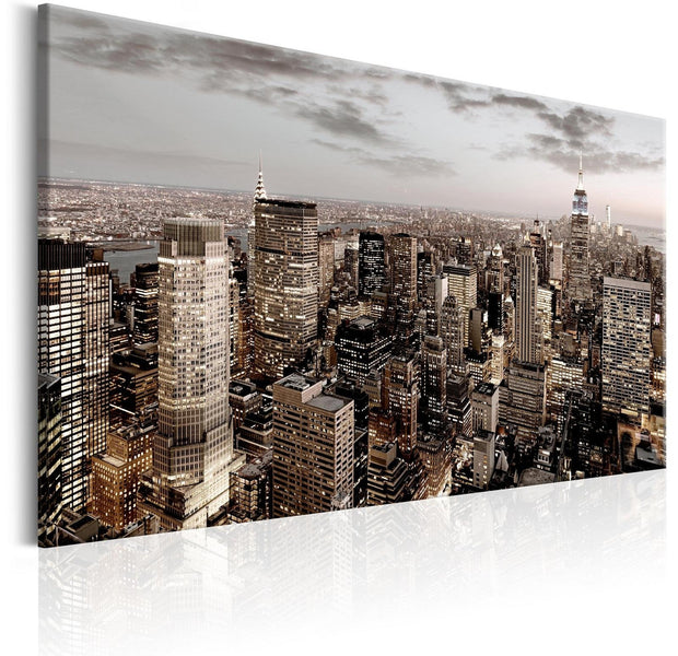 Stretched Canvas Places - New York At Dawn-Tiptophomedecor