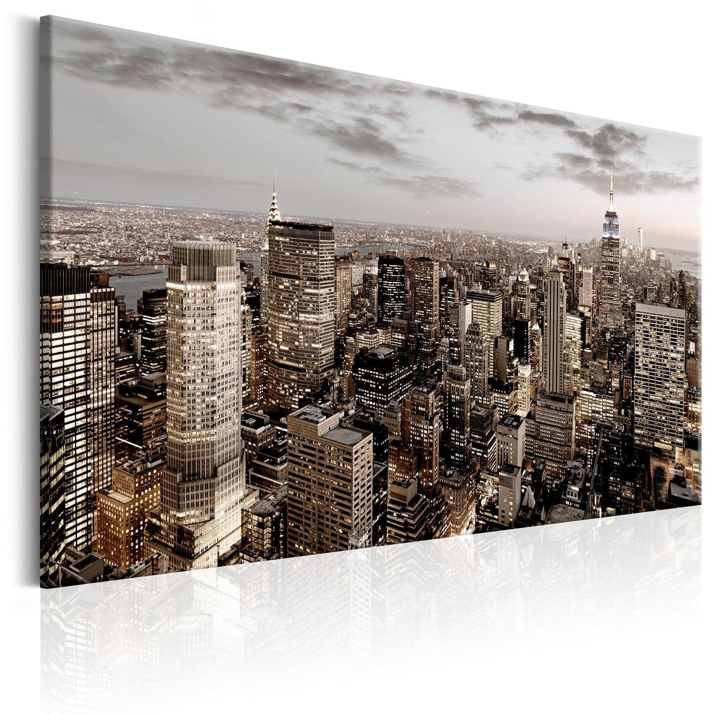 Stretched Canvas Places - New York At Dawn-Tiptophomedecor