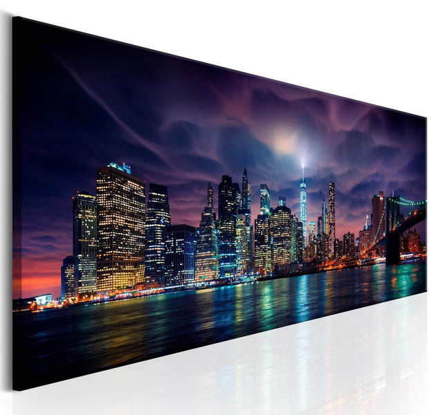 Stretched Canvas Places - New York: Dark City-Tiptophomedecor