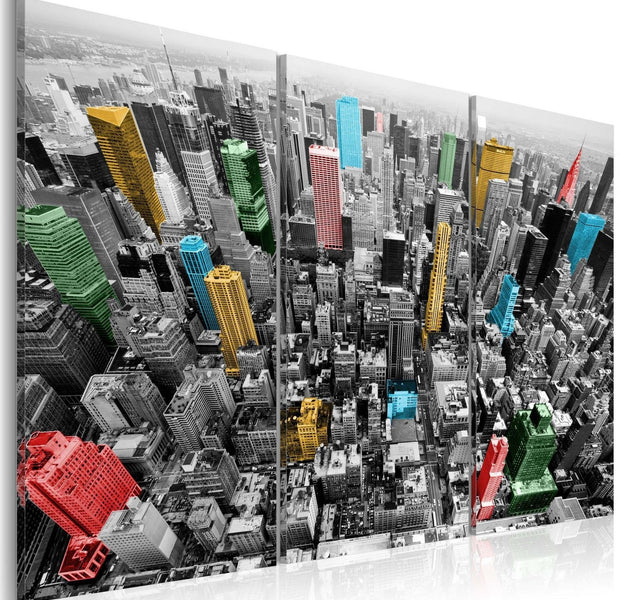 Stretched Canvas Places - New York In The Cmyk Color Model-Tiptophomedecor
