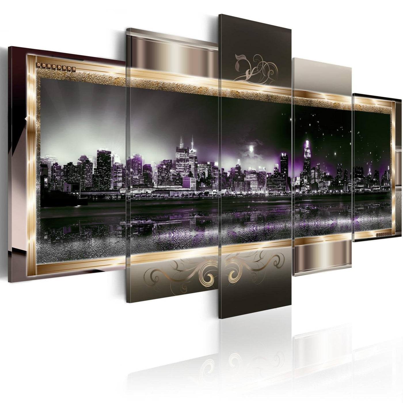 Stretched Canvas Places - New York: Starry Night-Tiptophomedecor