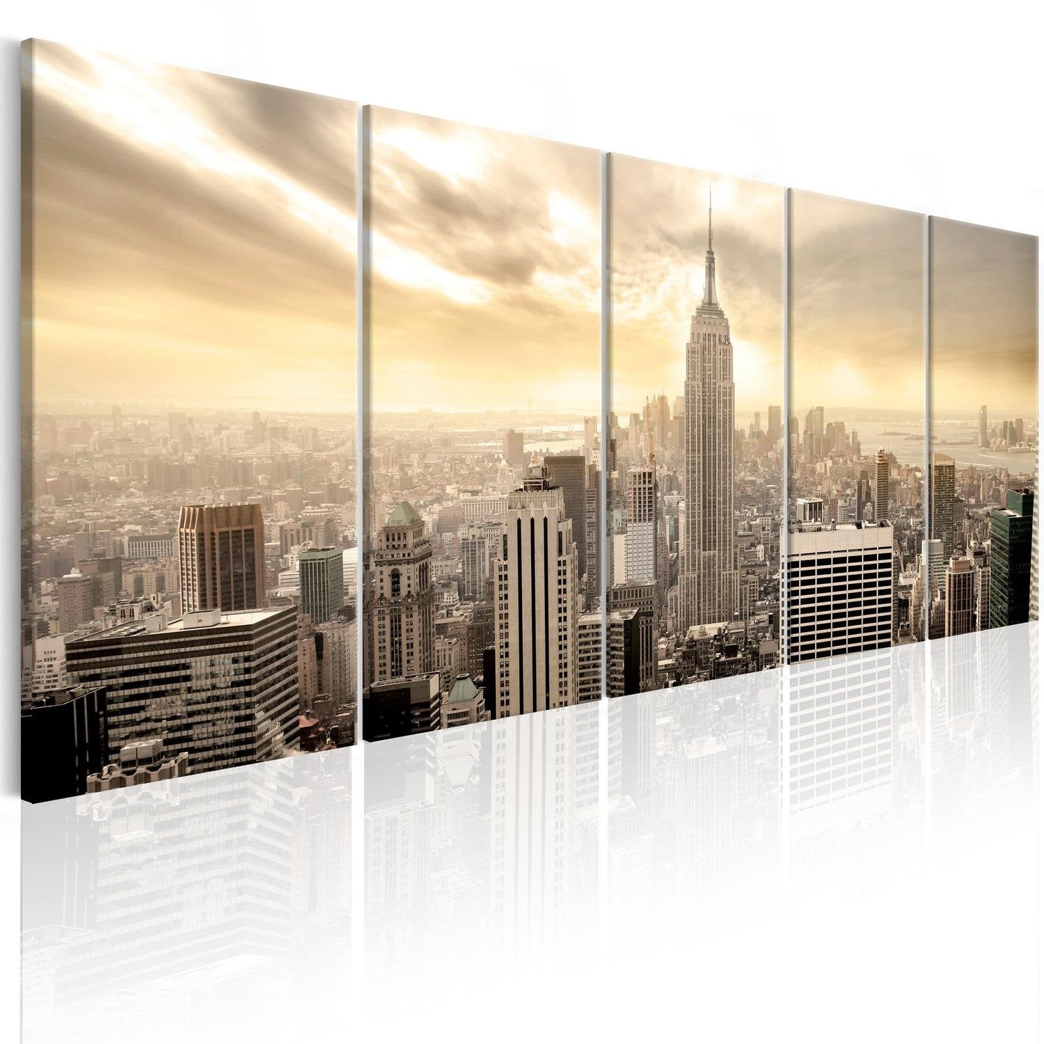 Stretched Canvas Places - New York: View On Manhattan-Tiptophomedecor