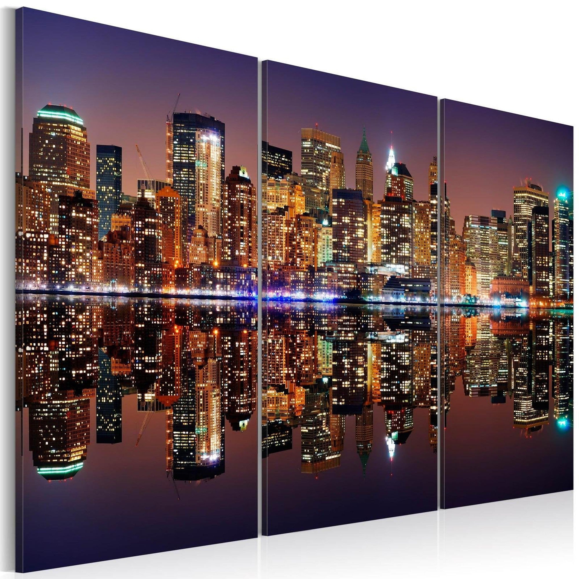 Stretched Canvas Places - New York Water Reflection-Tiptophomedecor