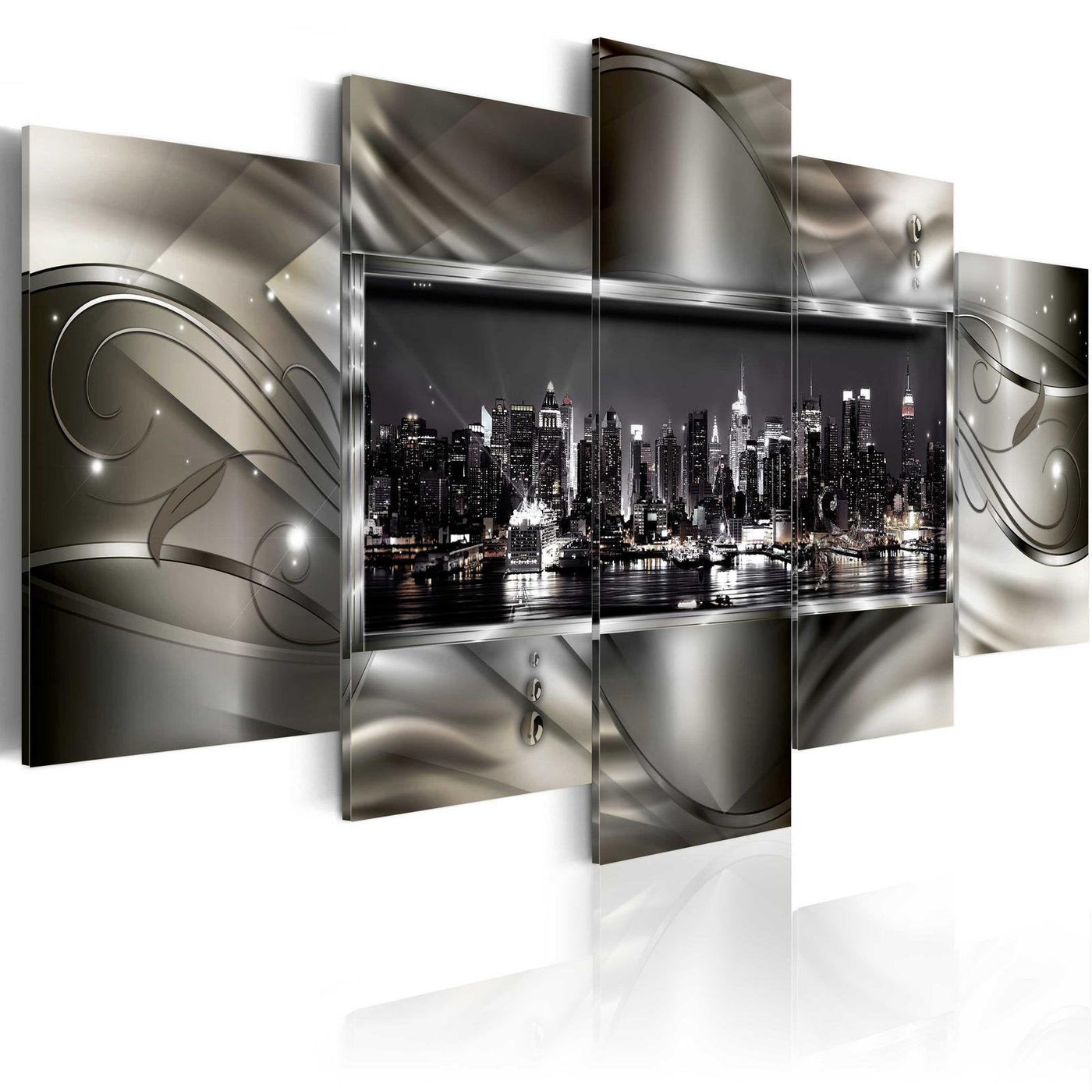 Stretched Canvas Places - Night In New York Iii-Tiptophomedecor