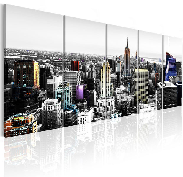 Stretched Canvas Places - NY City Skyline - 5 Parts-Tiptophomedecor
