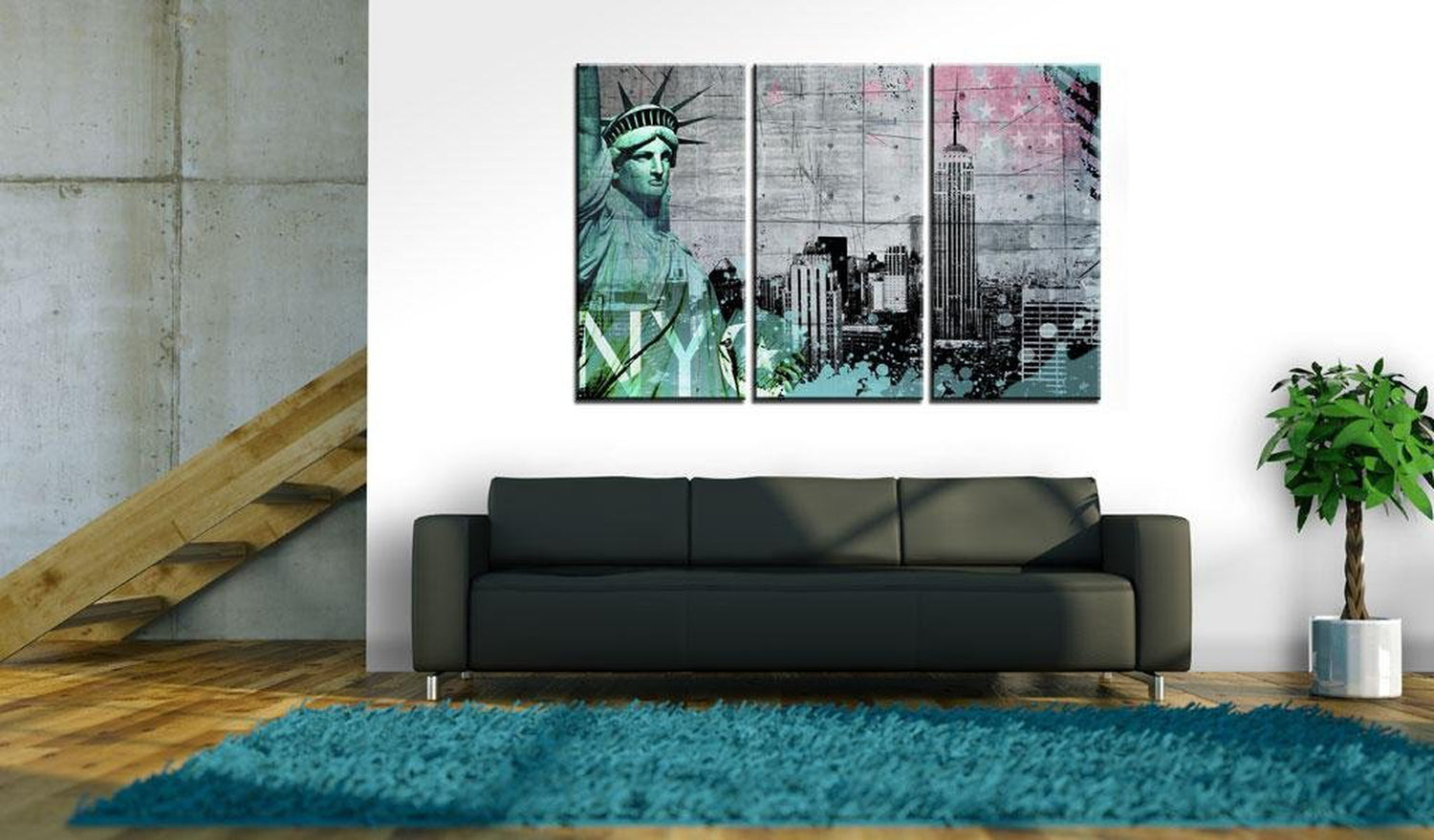 Stretched Canvas Places - Nyc Collage Iii-Tiptophomedecor