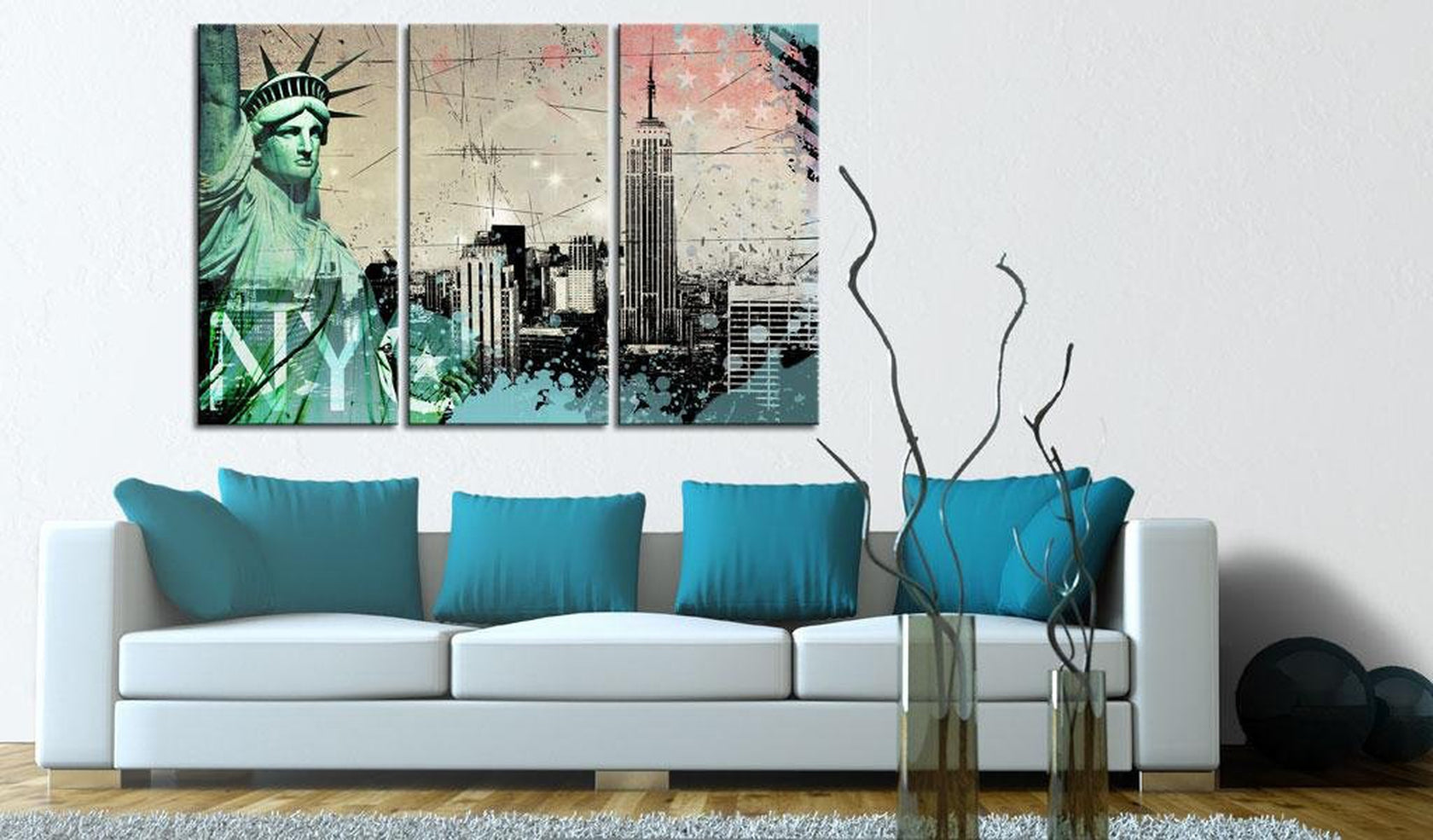 Stretched Canvas Places - Nyc Collage-Tiptophomedecor