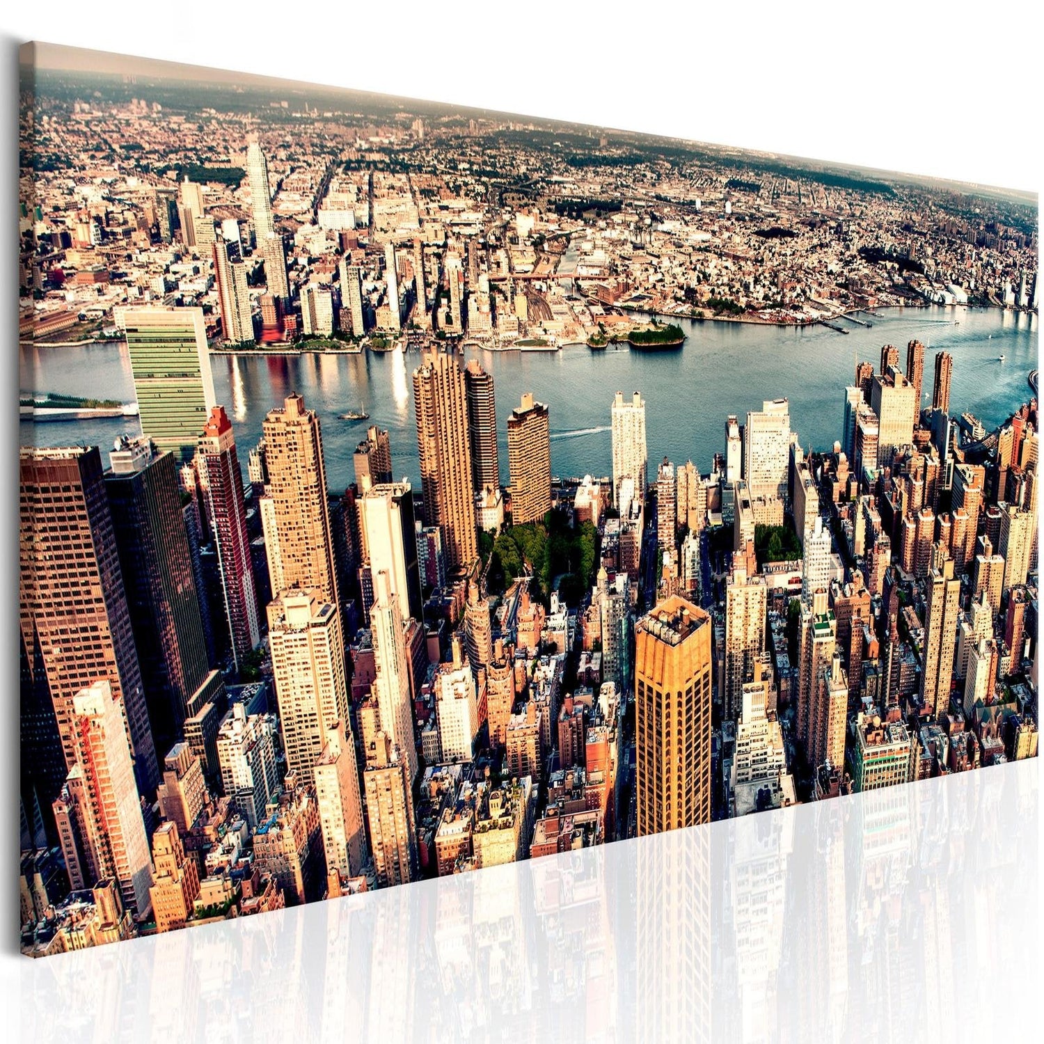 Stretched Canvas Places - Panorama Of New York-Tiptophomedecor