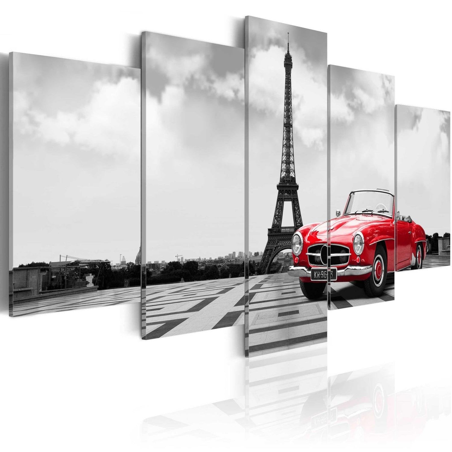 Stretched Canvas Places - Parisian Car-Tiptophomedecor
