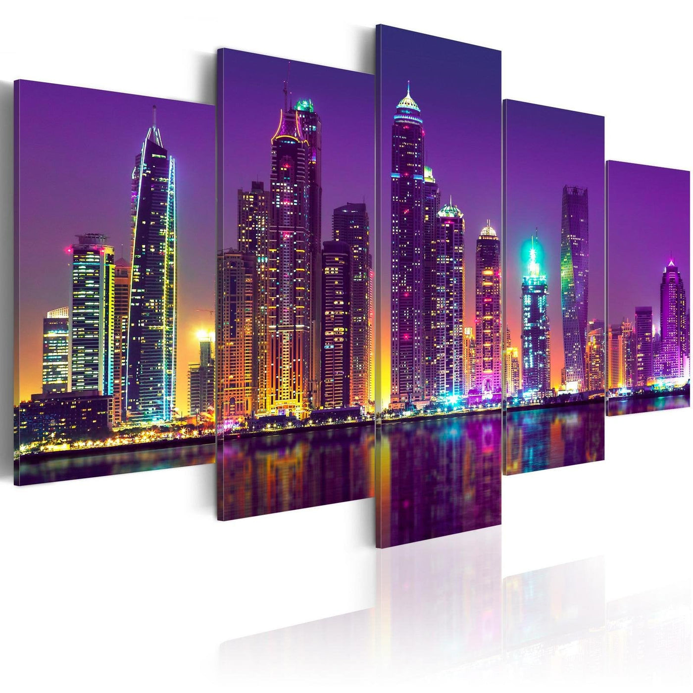 Stretched Canvas Places - Purple Nights-Tiptophomedecor