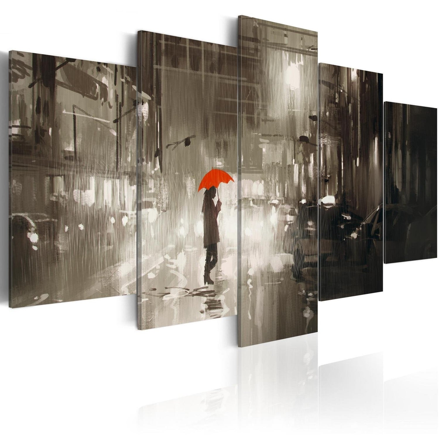 Stretched Canvas Places - Rain City-Tiptophomedecor