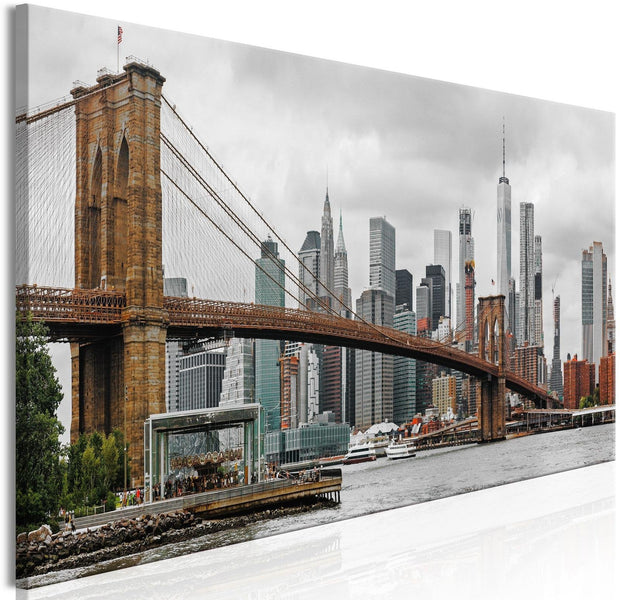 Stretched Canvas Places - Road To Manhattan Narrow Colourful-Tiptophomedecor