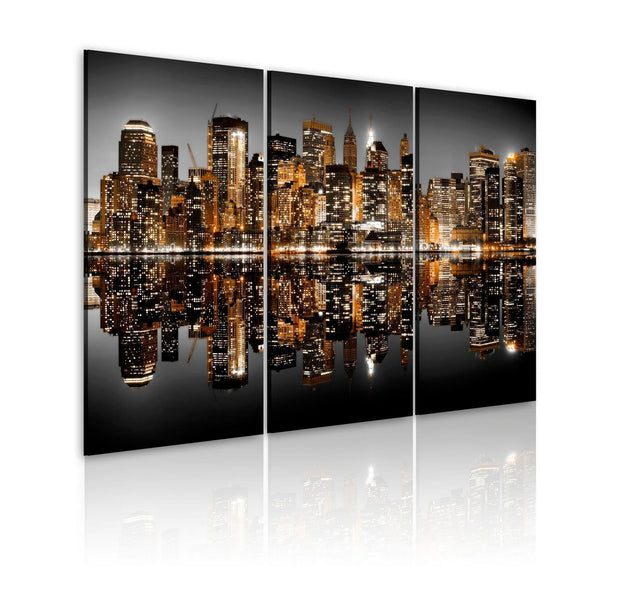Stretched Canvas Places - Sea Of Lights - Nyc-Tiptophomedecor