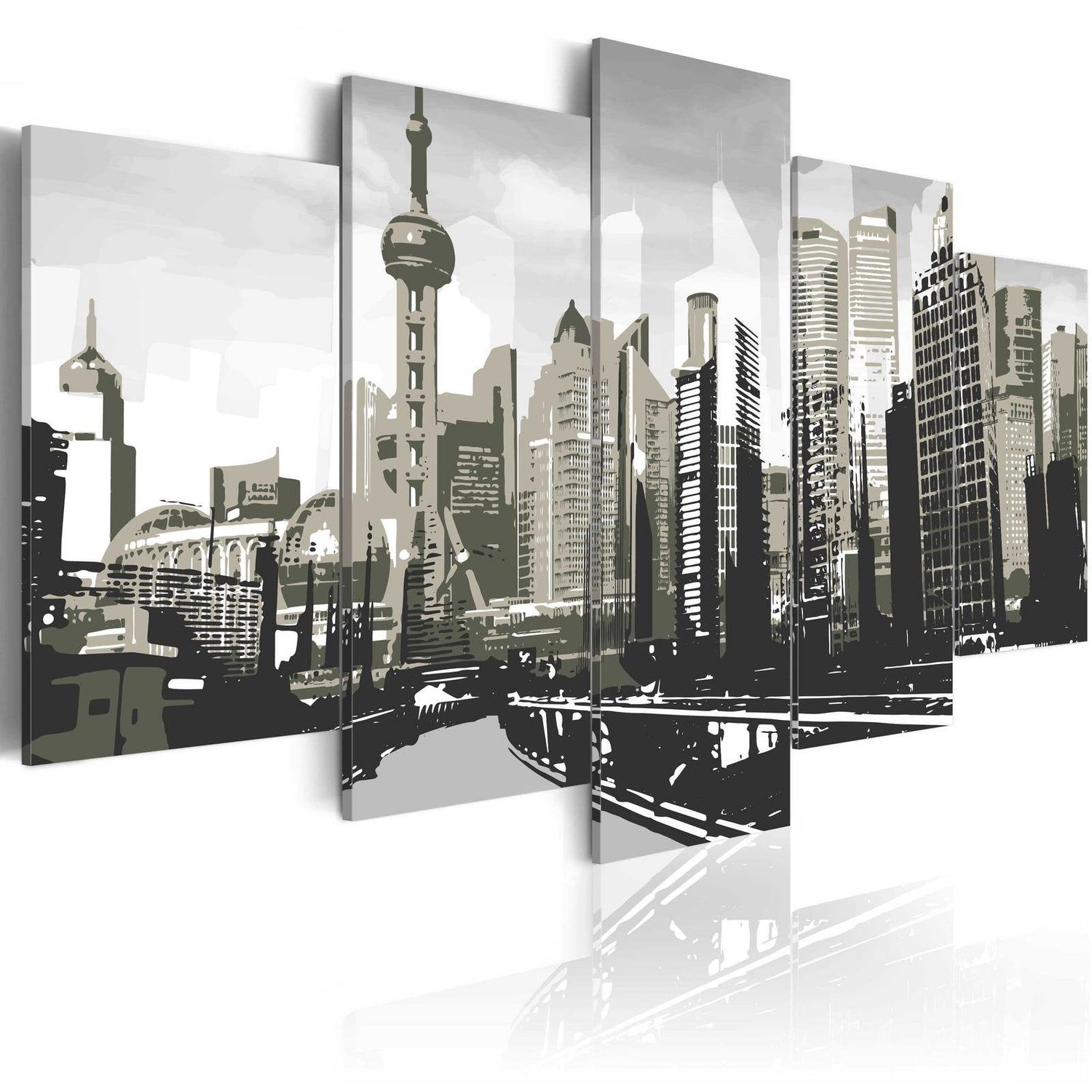 Stretched Canvas Places - Shanghai, China´S Largest City-Tiptophomedecor