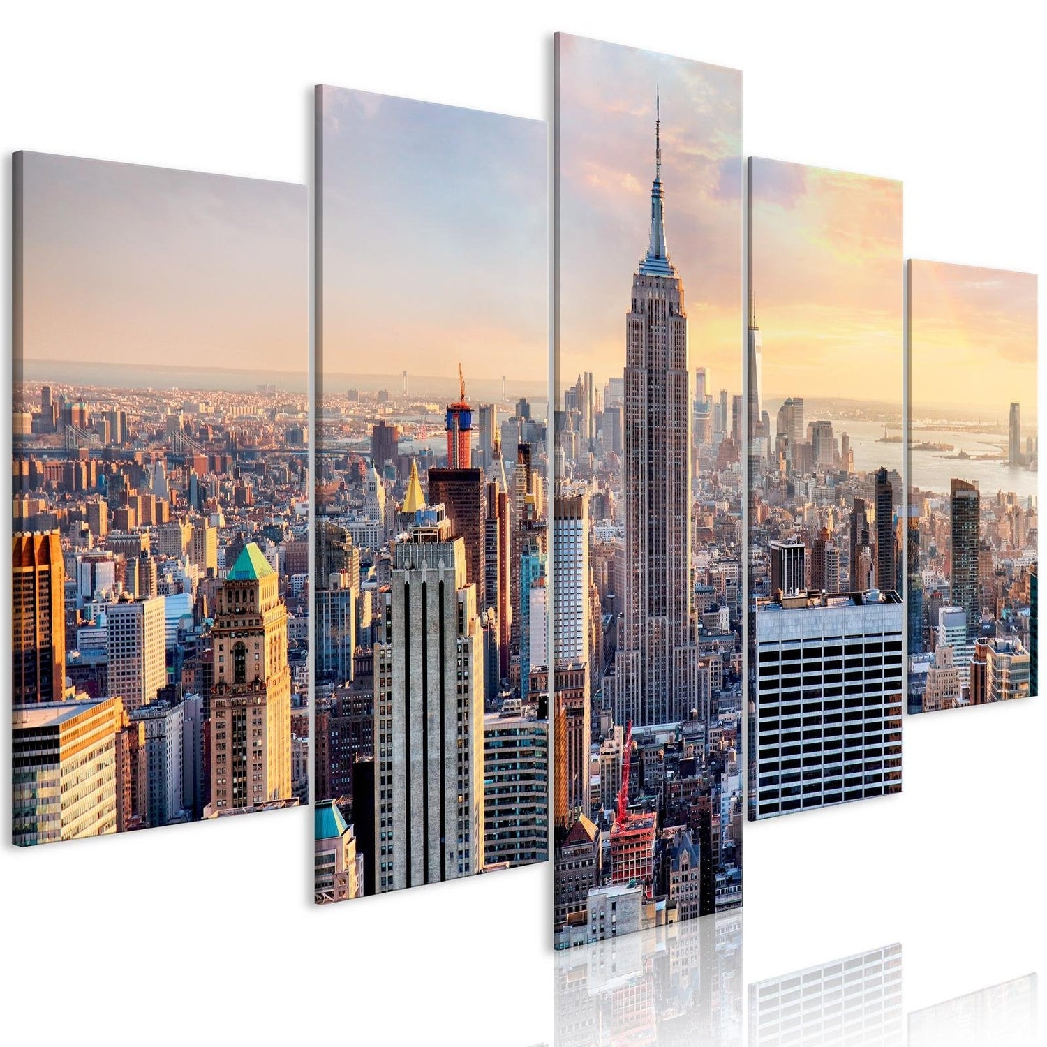 Stretched Canvas Places - Sunny Metropolis Wide-Tiptophomedecor
