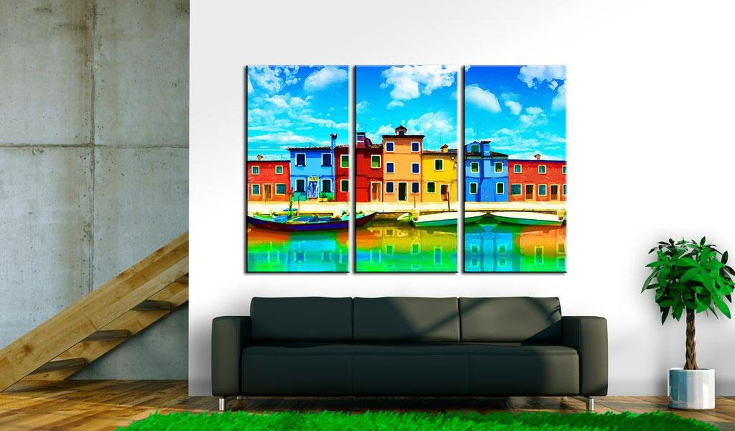 Stretched Canvas Places - Sunny Morning In Venice-Tiptophomedecor