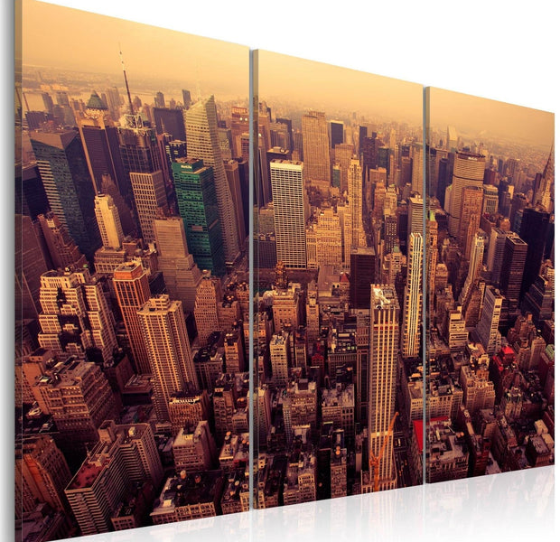 Stretched Canvas Places - Sunset Over New York-Tiptophomedecor