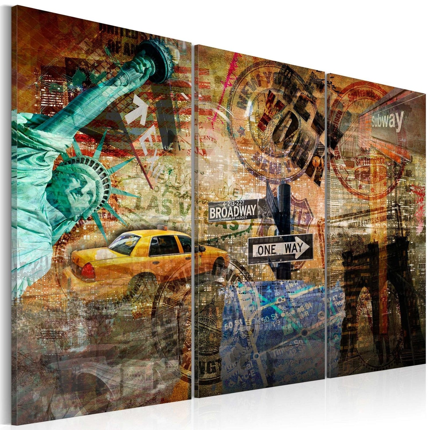Stretched Canvas Places - The Essence Of Nyc-Tiptophomedecor