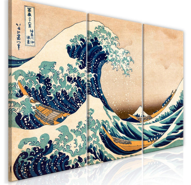 Stretched Canvas Places - The Great Wave off Kanagawa-Tiptophomedecor