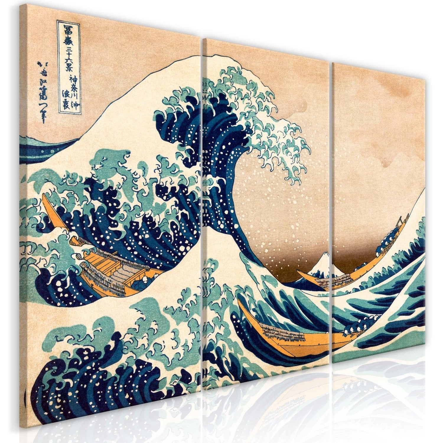 Stretched Canvas Places - The Great Wave off Kanagawa-Tiptophomedecor