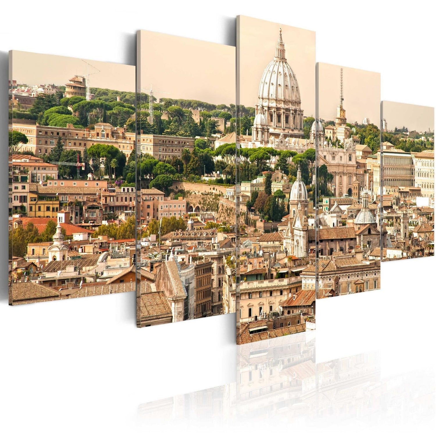 Stretched Canvas Places - The Roofs Of The Eternal City-Tiptophomedecor