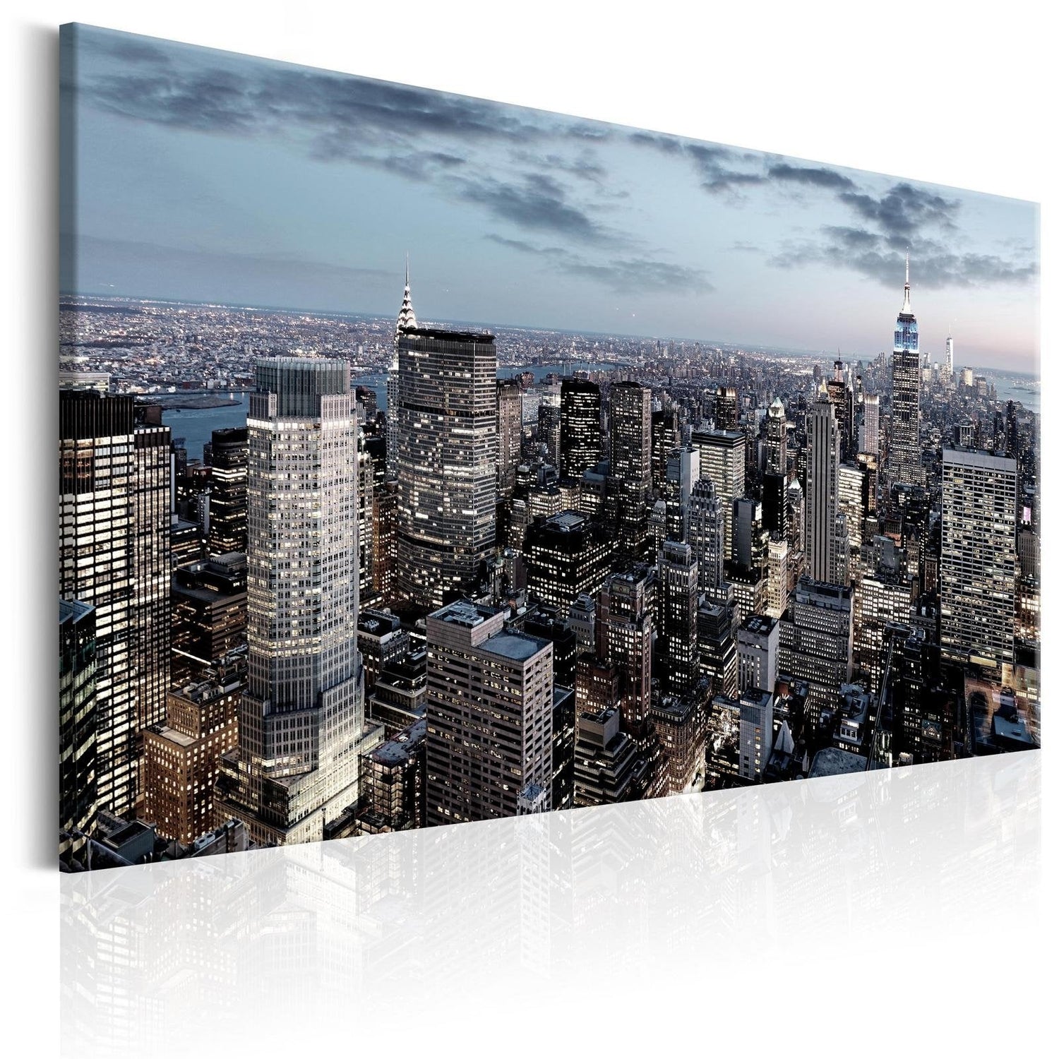 Stretched Canvas Places - Twilight City-Tiptophomedecor
