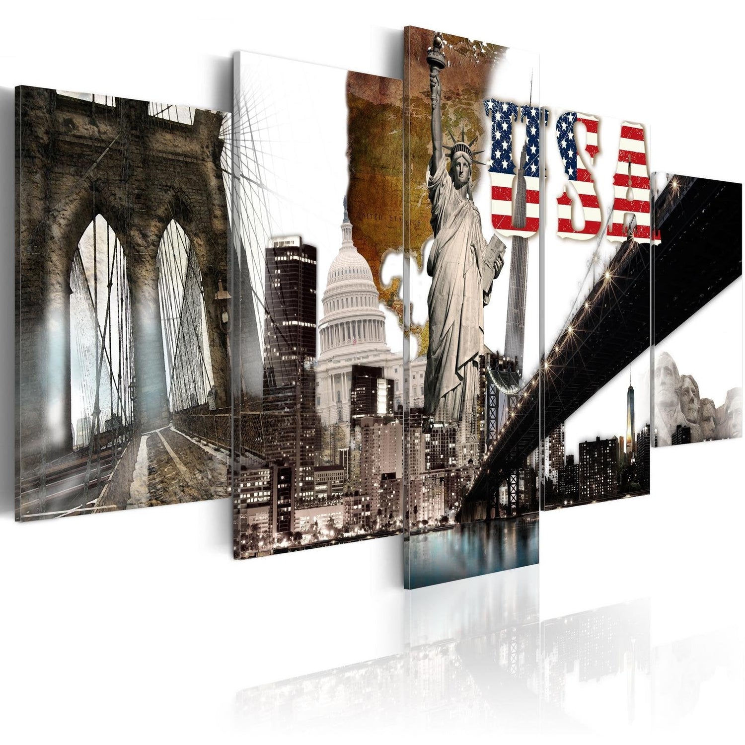 Stretched Canvas Places - Usa-Tiptophomedecor