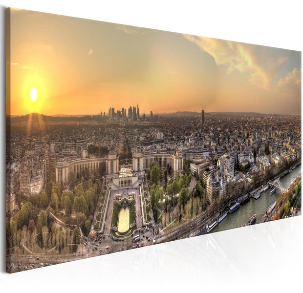 Stretched Canvas Places - View From Eiffel Tower Narrow-Tiptophomedecor