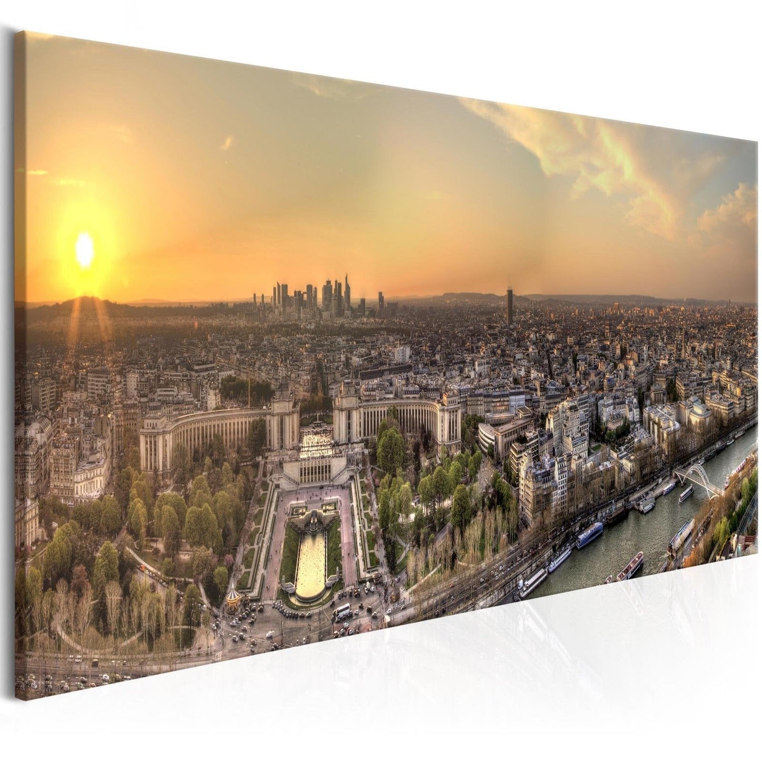Stretched Canvas Places - View From Eiffel Tower Narrow-Tiptophomedecor