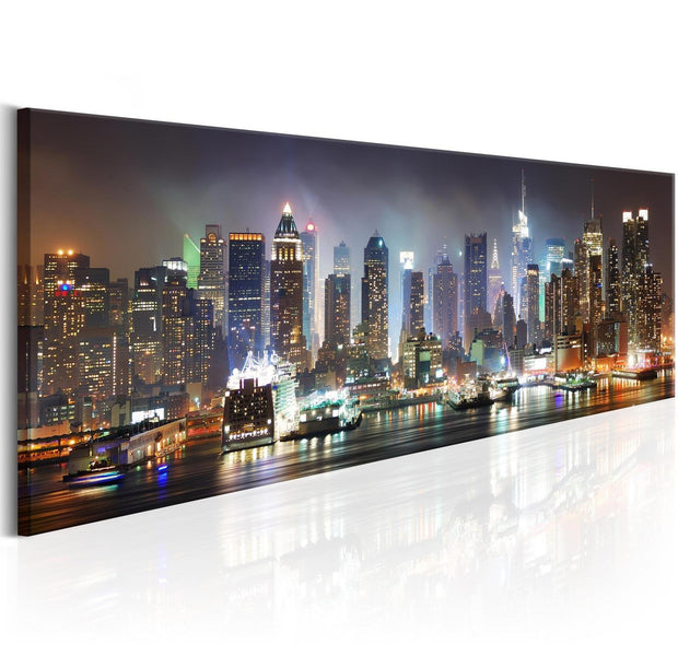 Stretched Canvas Places - White Reflections In New York-Tiptophomedecor