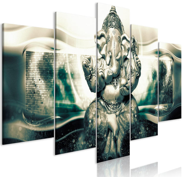 Stretched Canvas Print - Buddha Style Green 5 Piece-Tiptophomedecor