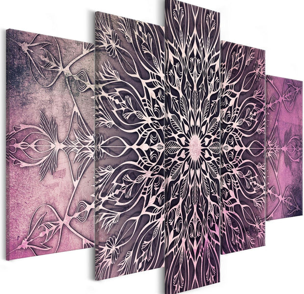 Stretched Canvas Print - Center Pink 5 Piece-Tiptophomedecor