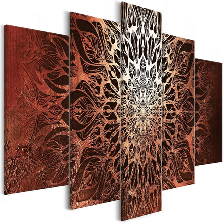 Stretched Canvas Print - Hypnosis Orange 5 Piece-Tiptophomedecor